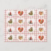 レトロヴィンテージコケットベビーアニマルジンガム シーズンポストカード (正面)