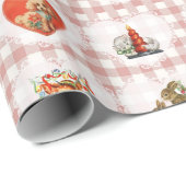 レトロヴィンテージコケットベビーアニマルジンガム ラッピングペーパー (ロールコーナー)