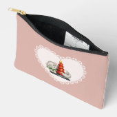 レトロヴィンテージコケットベビーアニマルズキャットギンガム アクセサリーポーチ (見開き)