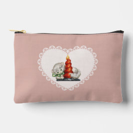 レトロヴィンテージコケットベビーアニマルズキャットギンガム アクセサリーポーチ