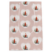 レトロヴィンテージコケットベビーアニマルズキャットギンガム ミディアムペーパーバッグ (裏面)