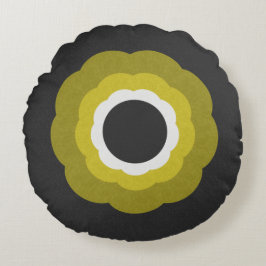 レトロヴィンテージコンテンポラリースタイルロゼット ラウンドクッション