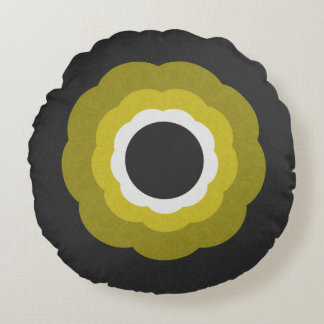 レトロヴィンテージコンテンポラリースタイルロゼット ラウンドクッション