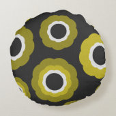 レトロヴィンテージコンテンポラリースタイルロゼット ラウンドクッション (裏面)