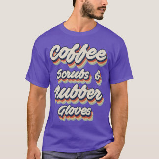 レトロヴィンテージコーヒースクラブルゴム手袋 Tシャツ