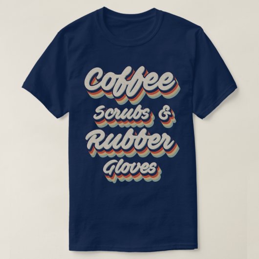 レトロヴィンテージコーヒースクラブルゴム手袋 Tシャツ (デザイン正面)