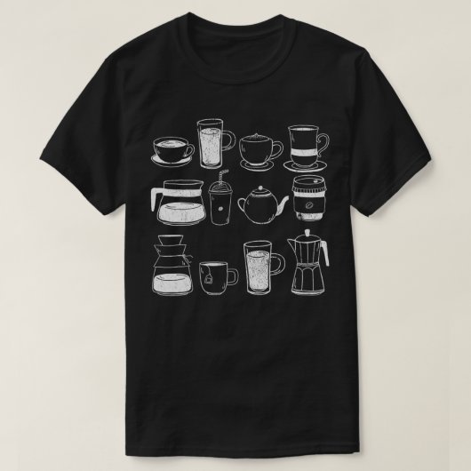 レトロヴィンテージコーヒーマグポットコーヒーコーヒーメーカーバリスタC Tシャツ (デザイン正面)