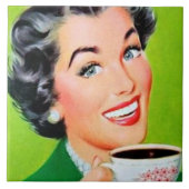 レトロヴィンテージコーヒーレディーキッチン タイル (正面)