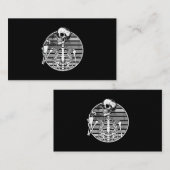 レトロヴィンテージゴシックスカルハロウィンスケルトンドリンキ 名刺 (正面/裏面)