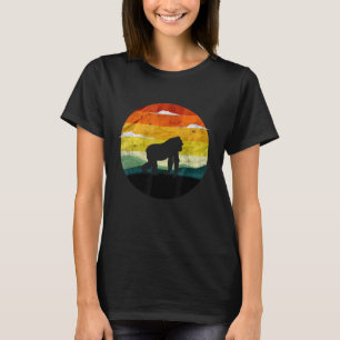レトロヴィンテージゴリラモンキー動物愛好家サンセット7 Tシャツ