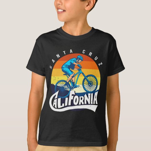 レトロヴィンテージサイクリングサンタクルーズカリフォルニアサイクリング Tシャツ (正面)