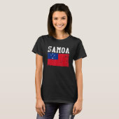 レトロヴィンテージサモア国旗サモアンルーツ Tシャツ (正面フル)