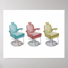 レトロヴィンテージサロンデコースタイリストチェアプリント ポスター