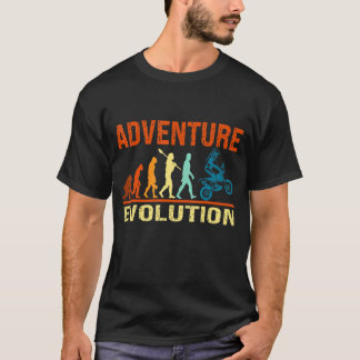 レトロヴィンテージサンセットアドベンチャーエボリューションのバイク Tシャツ