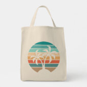 レトロヴィンテージサンセットアンドパームツリーズ トートバッグ (裏面)