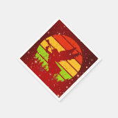 レトロヴィンテージサンセットエンジェルウィズホーン スタンダードカクテルナプキン (角)