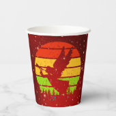 レトロヴィンテージサンセットエンジェルウィズホーン 紙コップ (裏面)