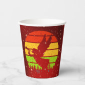 レトロヴィンテージサンセットエンジェルウィズホーン 紙コップ (正面)