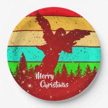 レトロヴィンテージサンセットエンジェルメリークリスマス9"