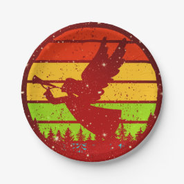 レトロヴィンテージサンセットエンジェル（ホーン付き） 7" ペーパープレート