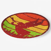 レトロヴィンテージサンセットエンジェル（ホーン付き） 9" ペーパープレート (アングル)