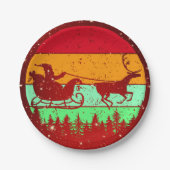 レトロヴィンテージサンセットサンタスリートインディア7" ペーパープレート (正面)