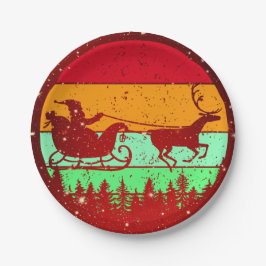 レトロヴィンテージサンセットサンタスリートインディア7" ペーパープレート