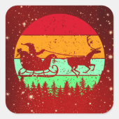 レトロヴィンテージサンセットサンタスリートインディア スクエアシール (正面)