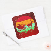 レトロヴィンテージサンセットサンタスリートインディア スクエアシール (封筒)