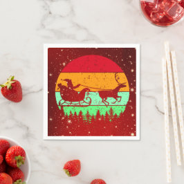 レトロヴィンテージサンセットサンタスリートインディア スタンダードカクテルナプキン