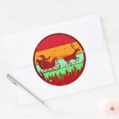 レトロヴィンテージサンセットサンタスリートインディア ラウンドシール (封筒)