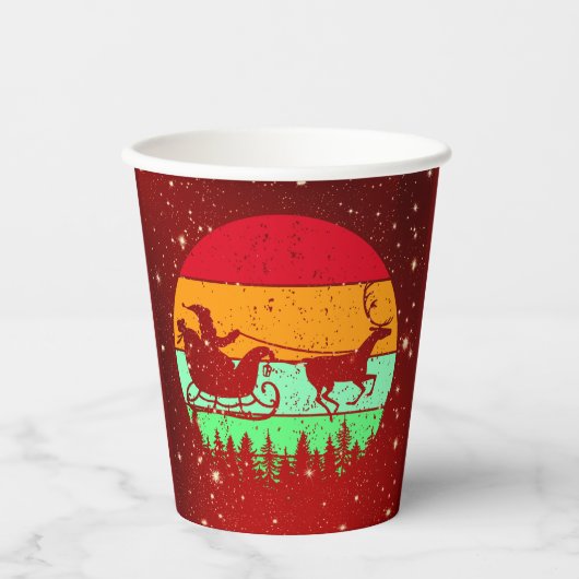 レトロヴィンテージサンセットサンタスリートインディア 紙コップ (正面)