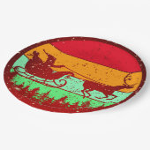 レトロヴィンテージサンセットサンタスリー9" ペーパープレート (アングル)