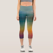 レトロヴィンテージサンセットパ市松模様にターン カプリレギンス (正面)