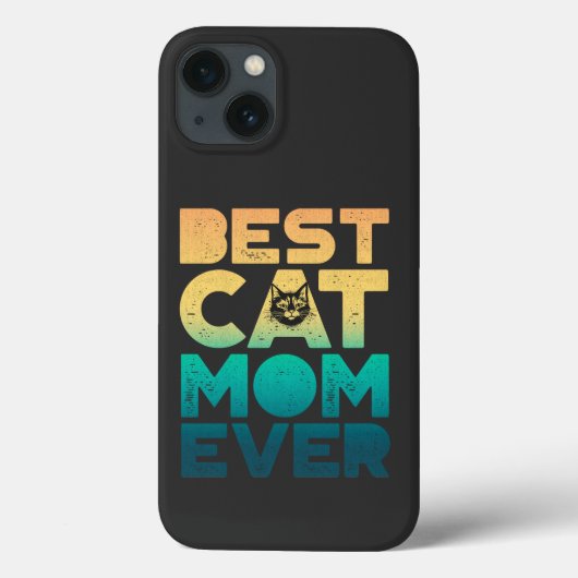レトロヴィンテージサンセットマザーズ最高のデイキャットママ Case-Mate iPhoneケース (裏面)