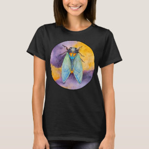レトロヴィンテージサンセット虫カラフルセミ Tシャツ