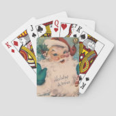 レトロヴィンテージサンタとキャンディーケーンクリスマス トランプ (裏面)