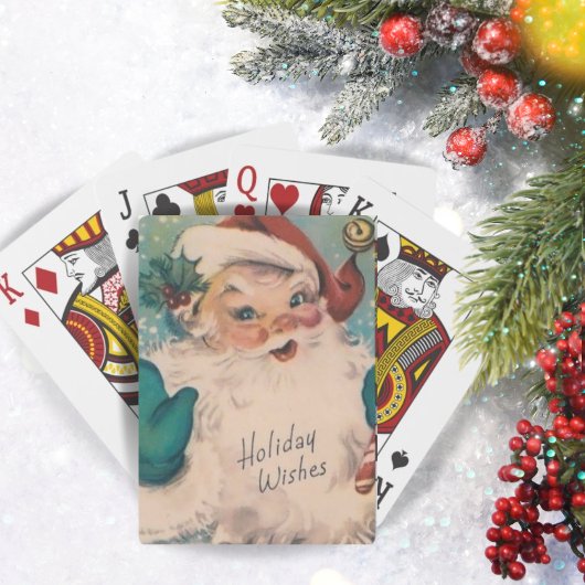 レトロヴィンテージサンタとキャンディーケーンクリスマス トランプ