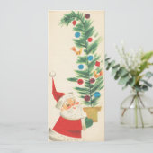 レトロヴィンテージサンタとクリスマスツリー シーズンカード (スタンド正面)