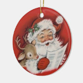 レトロヴィンテージサンタウィズベビールドルフクリスマス セラミックオーナメント (左)