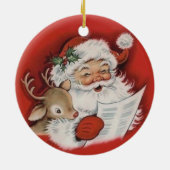 レトロヴィンテージサンタウィズベビールドルフクリスマス セラミックオーナメント (裏面)