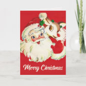 レトロヴィンテージサンタウィズルドルフカスタムクリスマス シーズンカード (正面)