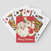 レトロヴィンテージサンタウィズルドルフクリスマスホリデイ トランプ (裏面)