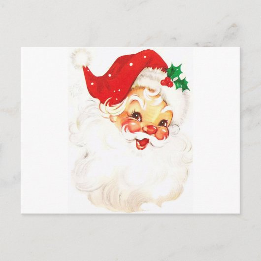 レトロヴィンテージサンタクリスマスクリスマスポストカード ポストカード (正面)