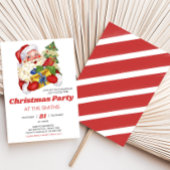 レトロヴィンテージサンタクリスマスパーティー 招待状