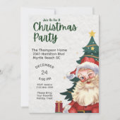 レトロヴィンテージサンタクリスマスパーティー 招待状 (正面)