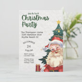 レトロヴィンテージサンタクリスマスパーティー 招待状 (スタンド正面)