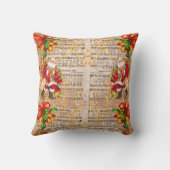 レトロヴィンテージサンタクロースとクリスマスカロル クッション (裏面)