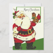 レトロヴィンテージサンタクロースカスタムクリスマスホリデー シーズンカード (正面)