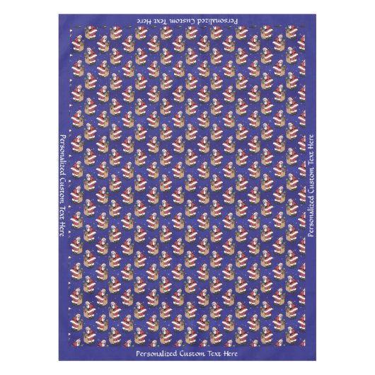 レトロヴィンテージサンタクロースクリスマスホリデー テーブルクロス (正面)